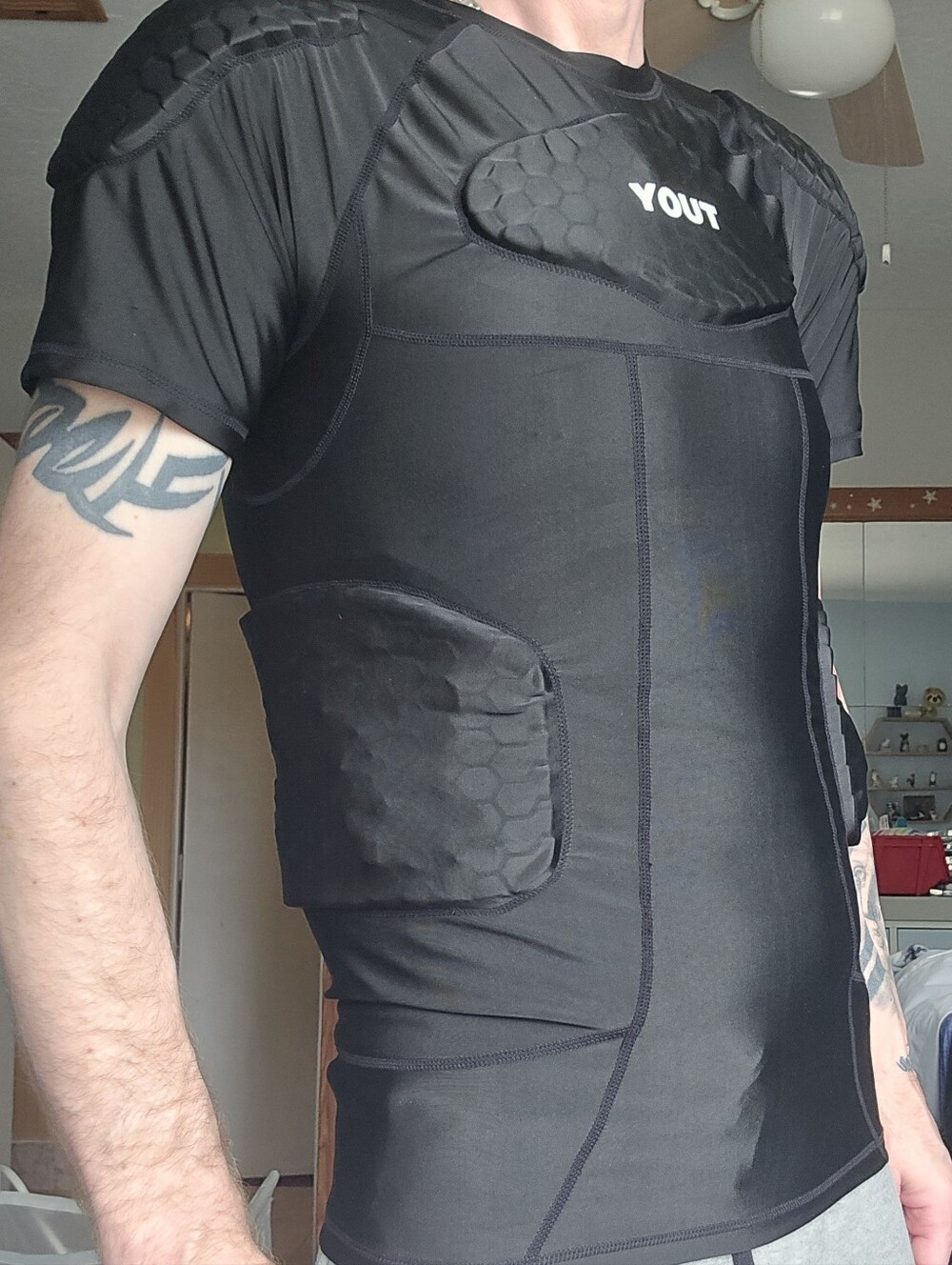 Tuoy Mens Medium Padded Compression Football Shirt